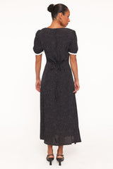 Francine Lace Midi Dress - Black Polka Dot