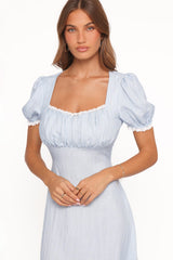 Francine Lace Midi Dress - Blue Ditsy Floral
