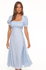 Francine Lace Midi Dress - Blue Ditsy Floral
