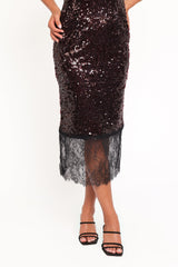 Frida Lace Midi Dress - Burgundy