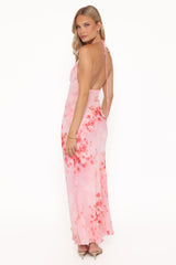Gwyneth Halterneck Maxi Dress - Pink Floral