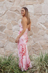 Gwyneth Halterneck Maxi Dress - Pink Floral