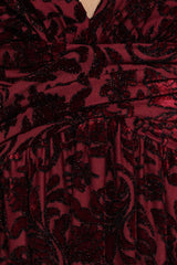 Harmony Maxi Dress - Burgundy Metallic Floral