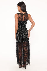Jubilee Maxi Dress - Black Polka Dot