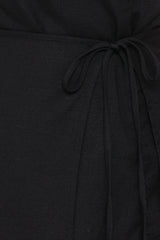 Karmen Wrap Mini Dress - Black