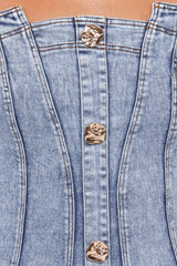 Katie Maxi Dress - Med Denim