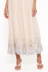 Kayt Strapless Dress - Embroidered Floral