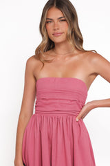Kayt Strapless Dress - petals Pink