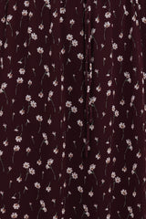 Keziah Long Sleeve Maxi Dress - Burgundy Floral