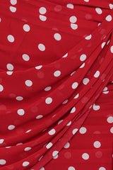 Kristen Strapless Mini Dress - Red Polka Dot
