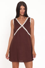 Lark Mini Dress - Brown