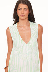 Laurita Maxi Dress - Jade Painted Stripe
