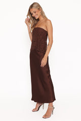 Lelita Strapless Maxi Dress - Brown