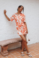 Leyton Mini Dress - Red Floral