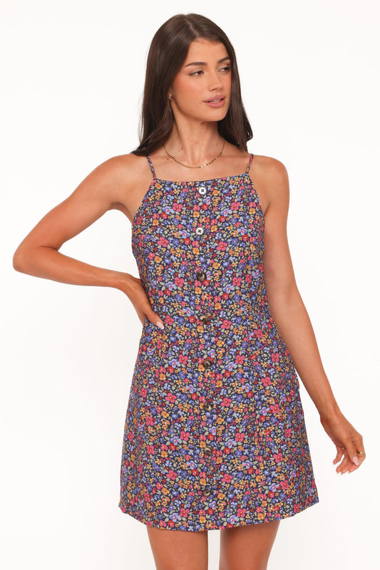 Lindsay Mini Dress - Blue Denim Ditsy