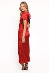 Lomandra Maxi Dress - Red Jacquard