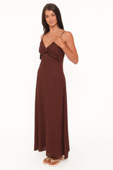 Lorella Midi Dress - Dark Brown