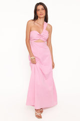Luna One Shoulder Maxi Dress - Pink
