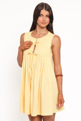 Madeline Mini Dress - Butter Yellow