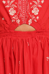 Madi Maxi Dress - Red Floral Bandana