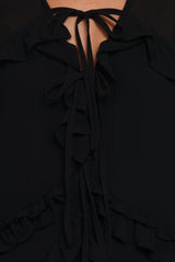Magnolia Long Sleeve Mini Dress - Black