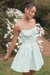 Makayla Mini Dress - Green Stripe