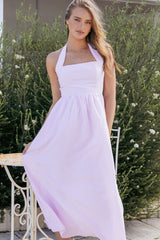 Margerie Halter Dress - Pink Gingham