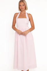 Margerie Halter Dress - Pink Gingham
