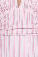 Marie Halterneck Maxi Dress - Pink Stripe