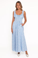 Marlena Midi Dress - Blue Floral