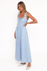 Marlena Midi Dress - Blue Floral