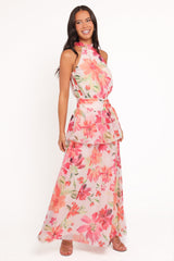 Martha Maxi Dress - Orange Floral