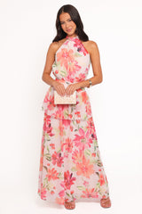Martha Maxi Dress - Orange Floral