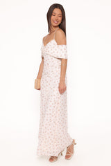 Mayven Maxi Dress - White Ditsy