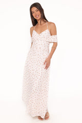 Mayven Maxi Dress - White Ditsy