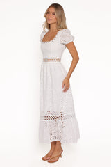 Melania Midi Dress - White
