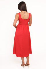Melrose Midi Dress - Red