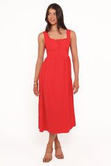 Melrose Midi Dress - Red