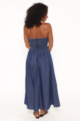 Milford Halterneck Midi Dress - Dark Denim