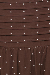 Mischa Maxi Dress - Brown Polka Dot