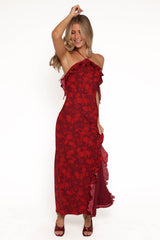 Patricia Maxi Dress - Burgundy/Red Floral