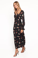 Pauline Long Sleeve Maxi Dress - Black Floral