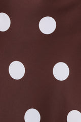 Remmie Strapless Maxi Dress - Brown Polka Dot