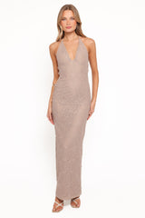 Riley Halter Maxi Dress - Taupe