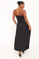 Shanice Maxi Dress - Black Polka Dot