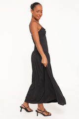 Shanice Maxi Dress - Black Polka Dot