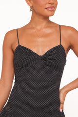 Shanice Maxi Dress - Black Polka Dot