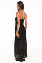 Sienna Strapless Maxi Dress - Black Lace
