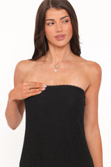 Sienna Strapless Maxi Dress - Black Lace