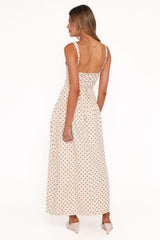 Sophina Midi Dress - Black Polka Dot